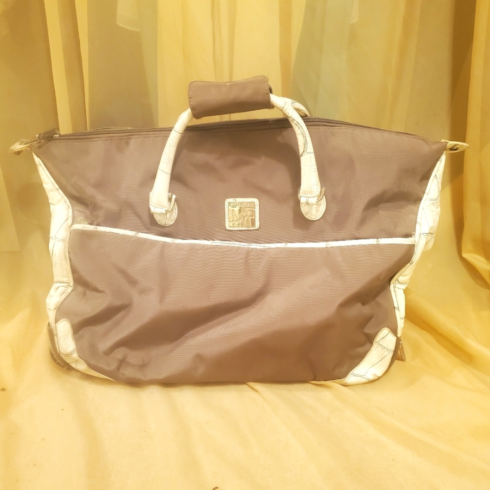 SOLD Stylish EUC Water Proof Rolling Weekender Tote Duffel w Telescoping Handle